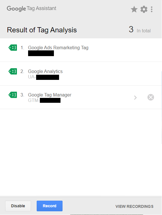 Google Tag Assistant