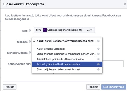 Facebook Messenger -kohderyhmä