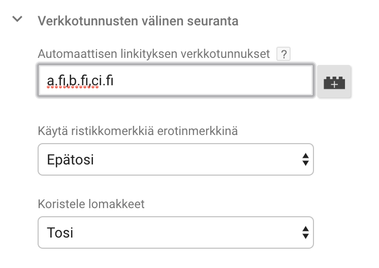 Verkkotunnusten välinen seuranta