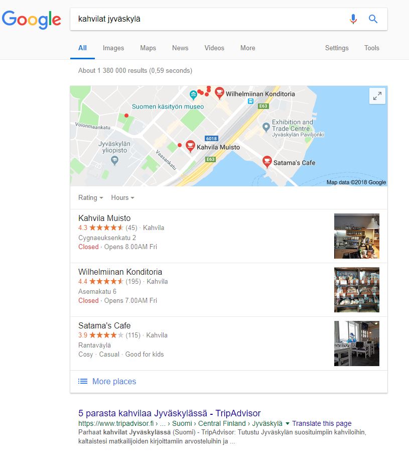 paikallinen hakukonenäkyvyys