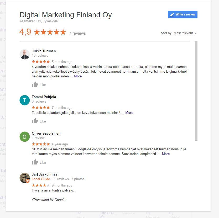 paikallinen hakukonenäkyvyys