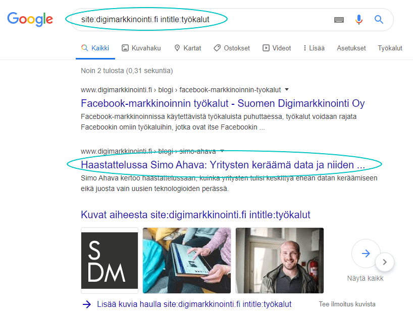 Intitle-haku - Suomen Digimarkkinointi