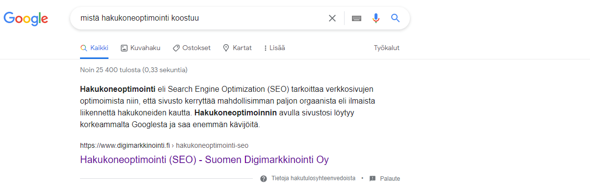 mista hakukoneoptimointi koostuu