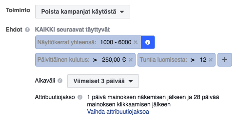 facebook automaattiset säännöt rajoittaminen