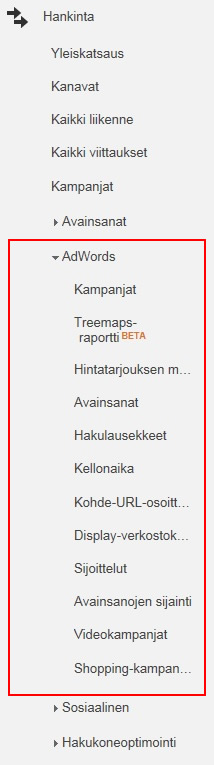 hankinta - adwords