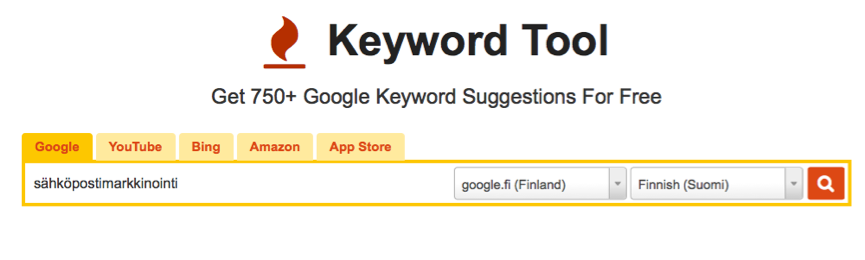 avainsanatutkimus Keyword Tool